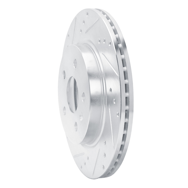 Buick Allure Brake Rotor (1) - Rear Left - R1 Concepts - Drilled & Slotted - Silver - `10-`25